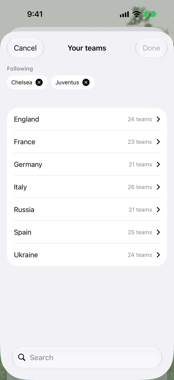Choosing teams: two clubs followed, and the seven countries to pick more from
